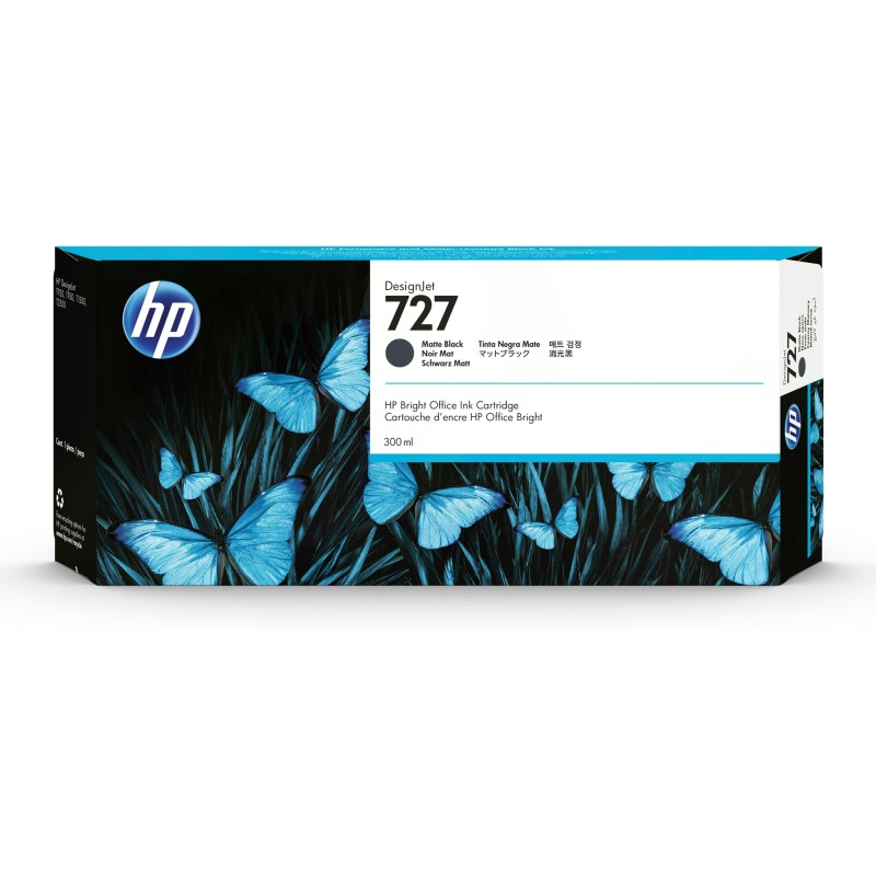 Hp Cartuccia ink originale 727 Nero opaco C1Q12A 300ml