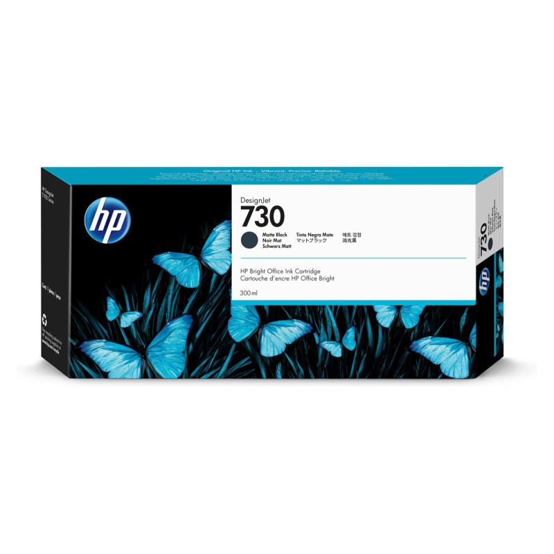 Hp Cartuccia ink originale 730 Nero opaco P2V71A 300ml