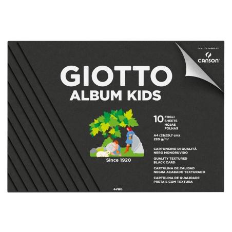 Album Kids cartoncino nero 5+ A4 220gr 10 fogli Giotto