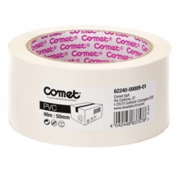 Nastro adesivo 5 cm x 66 m PVC bianco Comet