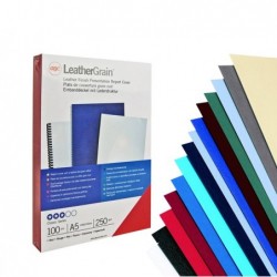 Copertine LeatherGrain A4 250 gr avorio goffrato GBC conf. 100 pezzi