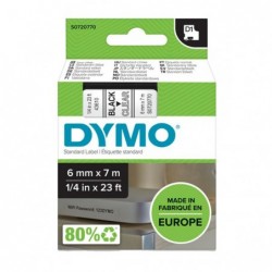 Nastro D1 436100 6 mm x 7 mt nero/trasparente Dymo