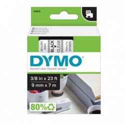 Nastro D1 409100 9 mm x 7 mt nero/trasparente Dymo