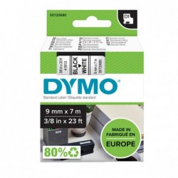 Nastro D1 409130 9 mm x 7 mt nero/bianco Dymo