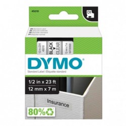 Nastro D1 450100 12 mm x 7 mt nero/trasparente Dymo