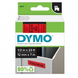 Nastro D1 450170 12 mm x 7 mt nero/rosso Dymo