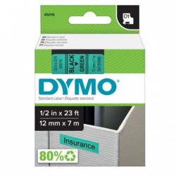 Nastro D1 450190 12 mm x 7 mt nero/verde Dymo