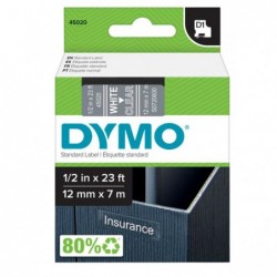 Nastro D1 450200 12 mm x 7 mt bianco/trasparente Dymo