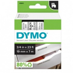 Nastro D1 458000 19 mm x 7 mt nero/trasparente Dymo