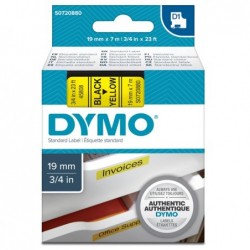 Nastro D1 458080 19 mm x 7 mt nero/giallo Dymo