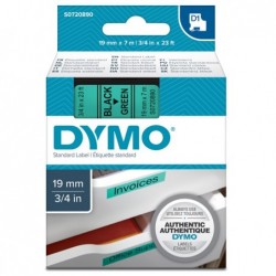 Nastro D1 458090 19 mm x 7 mt nero/verde Dymo