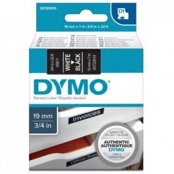 Nastro D1 458110 19 mm x 7 mt bianco/nero Dymo