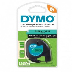 Nastro Letratag 912040 in plastica 12 mm x 4 mt verde Dymo