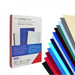 Copertine LeatherGrain™ per rilegatura A4 goffrate blu 250 gr GBC conf. 100 pezzi