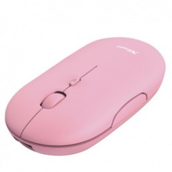 Mouse Puck ultrasottile wireless ricaricabile rosa Trust