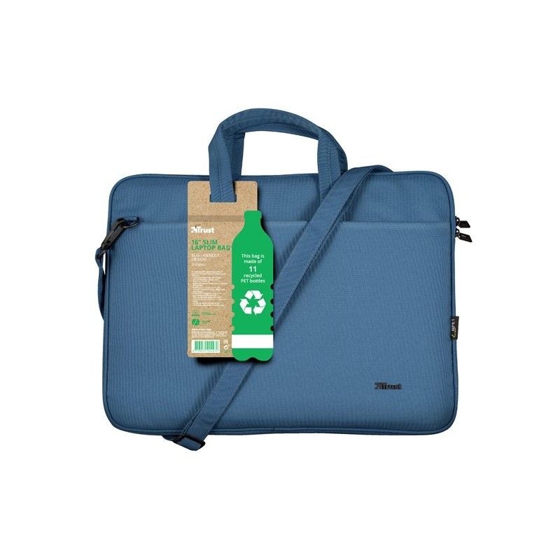 Borsa per notebook Bologna ecocompatibile da 16" blu Trust