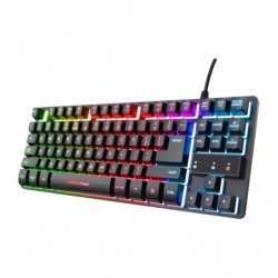 Tastiera gaming GX833 Thado con illuminazione LED multicolore metallo nero Trust