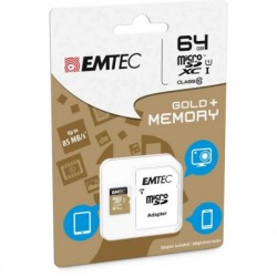 Emtec Micro SDXC Class 10 Gold + con Adattatore ECMSDM64GXC10GP 64GB