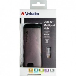 Verbatim USBC Adattatore USB 3.1 G1/ USB 3.0 X 3 / HDMI / SDHC / MICRO SDHC / R 49142