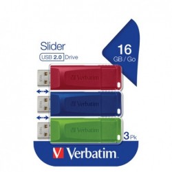 Verbatim USB Pen Drive 3.2 Gen 1 Drive 16 GB rosso/giallo/blu conf. 3 pezzi 49306