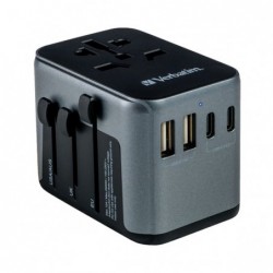 Verbatim Adattatore da viaggio UTA03 PD30W / QC / 2xUSB / 2xTypeC