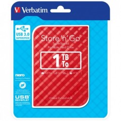 Verbatim Usb 3.0 portatile Store 'N'Go 9,5mm drive Rosso 53203 1TB