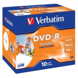 Verbatim Scatola 10 DVDR Jewel Case 43521 4,7GB