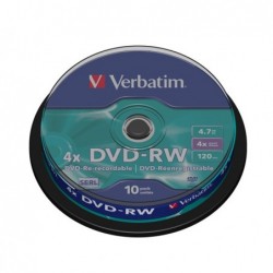 Verbatim Scatola 10 DVDRW serigrafato 43552 4,7GB