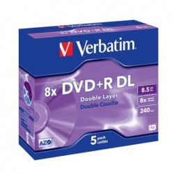 Verbatim Scatola 5 DVD+R Dual Layer serigrafato Jewel Case 43541 8,5GB