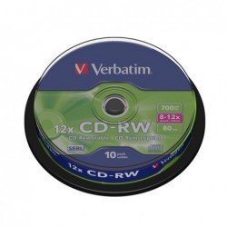 Verbatim Scatola 10 CDRW DataLife Plus 8X10X serigrafato 43480 700MB