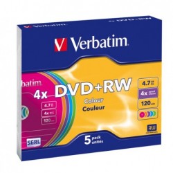 Verbatim Scatola 5 DVD+RW colore 43297 4,7GB