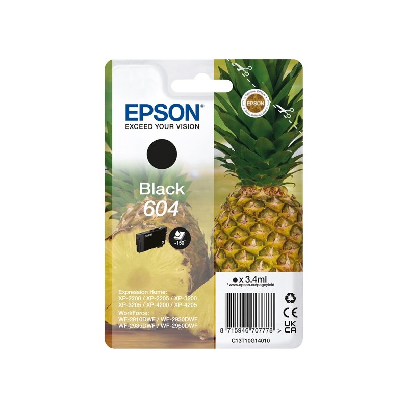 Epson Cartuccia Nero 604 C13T10G14010 3,4 ml