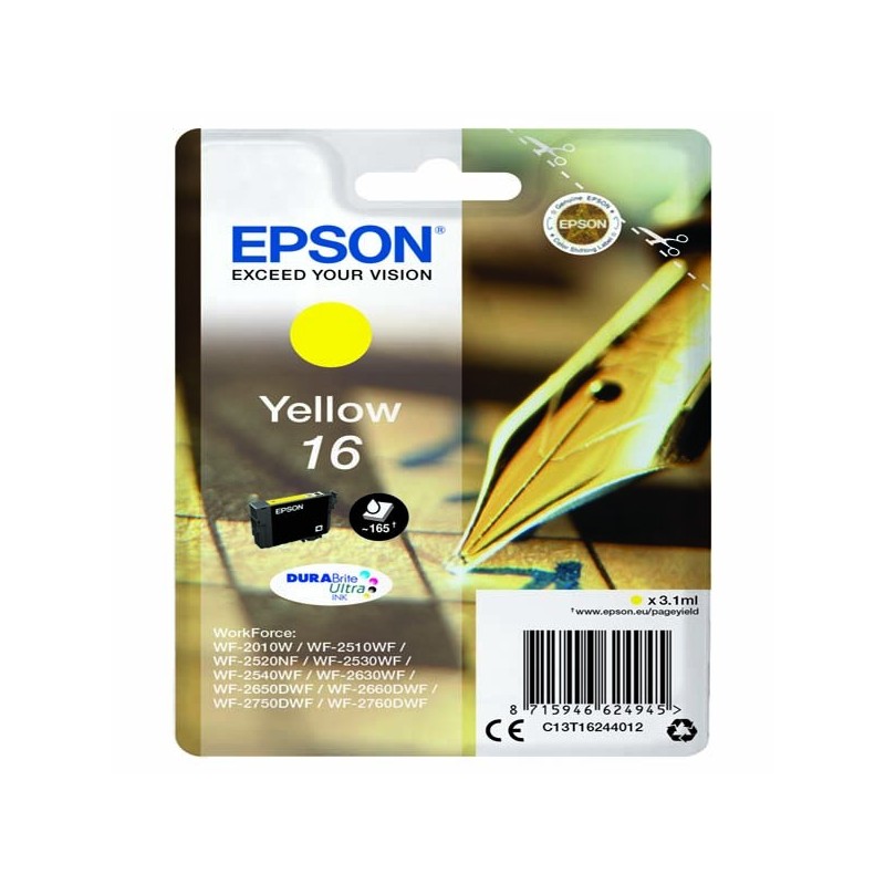 Epson Cartuccia ink 16 Giallo C13T16244012 3,1ml