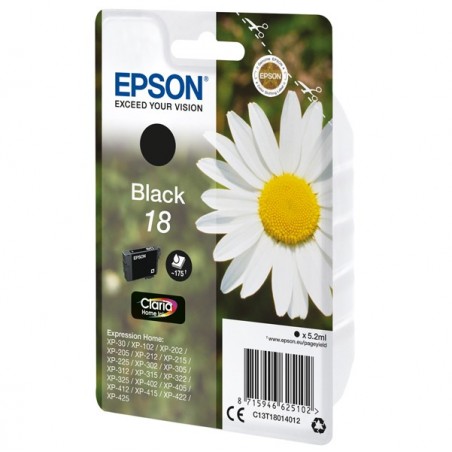 Epson Cartuccia ink 18 Nero C13T18014012 5,2ml