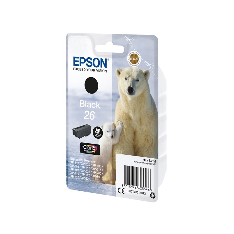 Epson Cartuccia ink 26 Nero C13T26014012 6,2ml