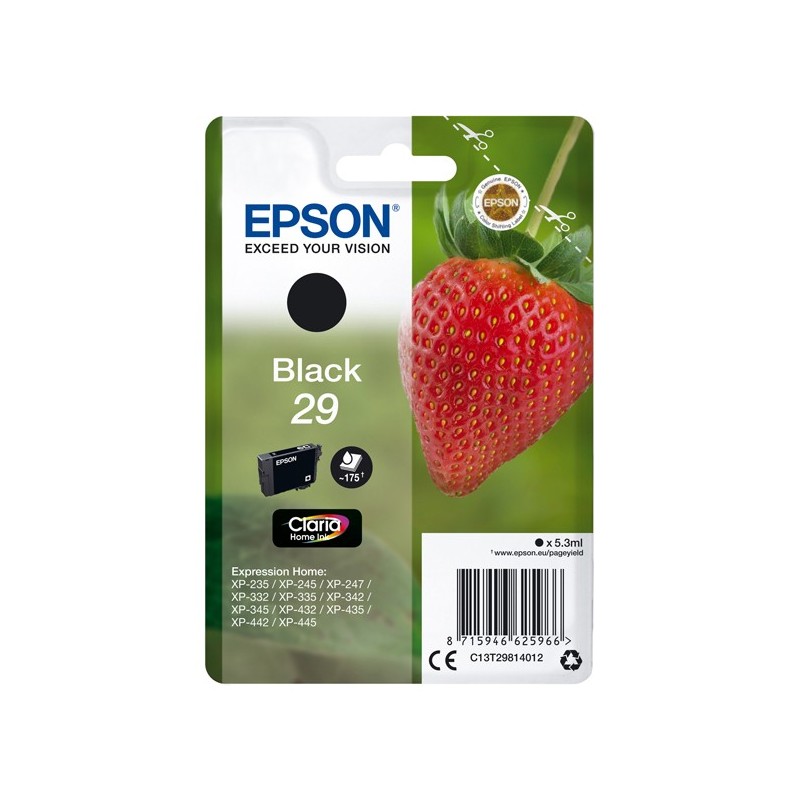 Epson Cartuccia ink 29 Nero C13T29814012 5,3ml