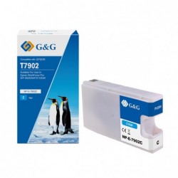 G&G Cartuccia ink Compatibile per Epson WorkForce Pro WF5620DWF/WF5110DW Ciano