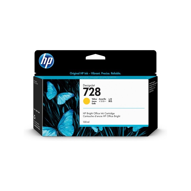 Hp Cartuccia ink originale 728 Giallo F9J65A 130ml