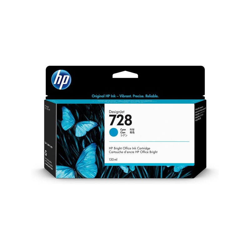 Hp Cartuccia ink originale 728 Ciano F9J67A 130ml