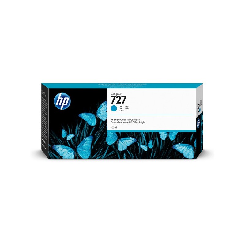 Hp Cartuccia ink originale 727 Ciano F9J76A 300ml