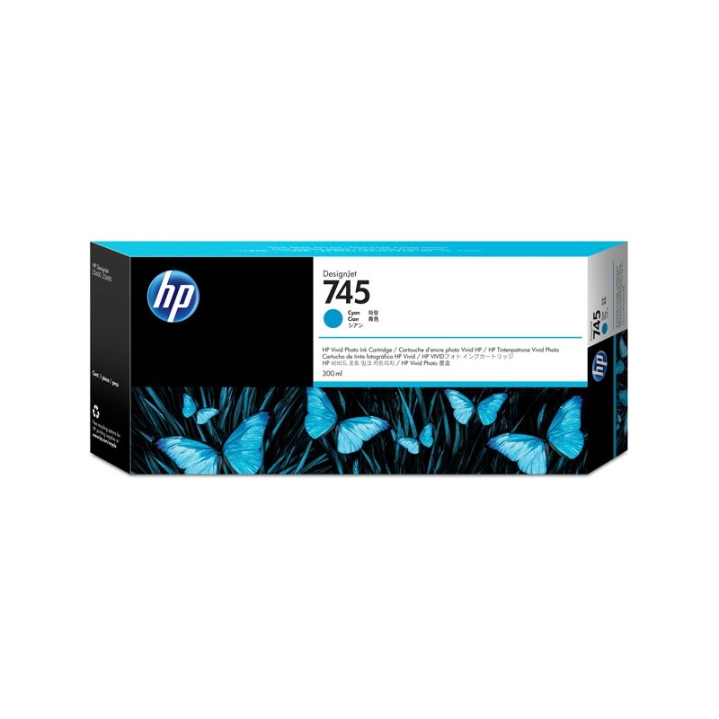 Hp Cartuccia ink originale 745 Ciano F9K03A 300ml