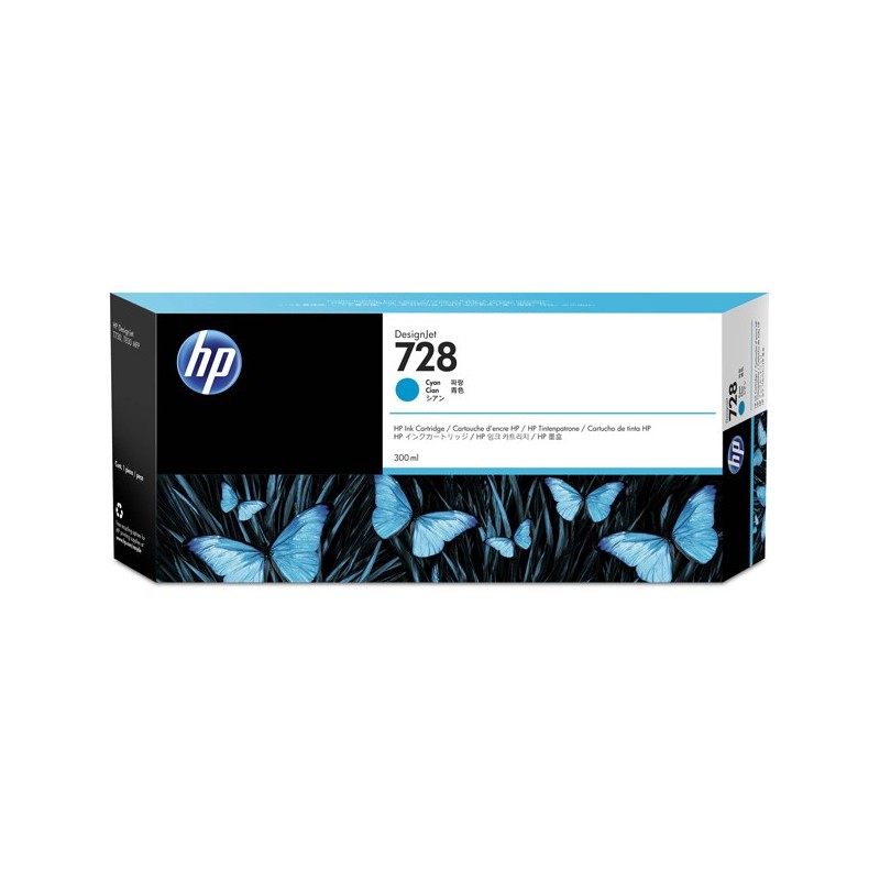 Hp Cartuccia ink originale 728 Ciano F9K17A 300ml