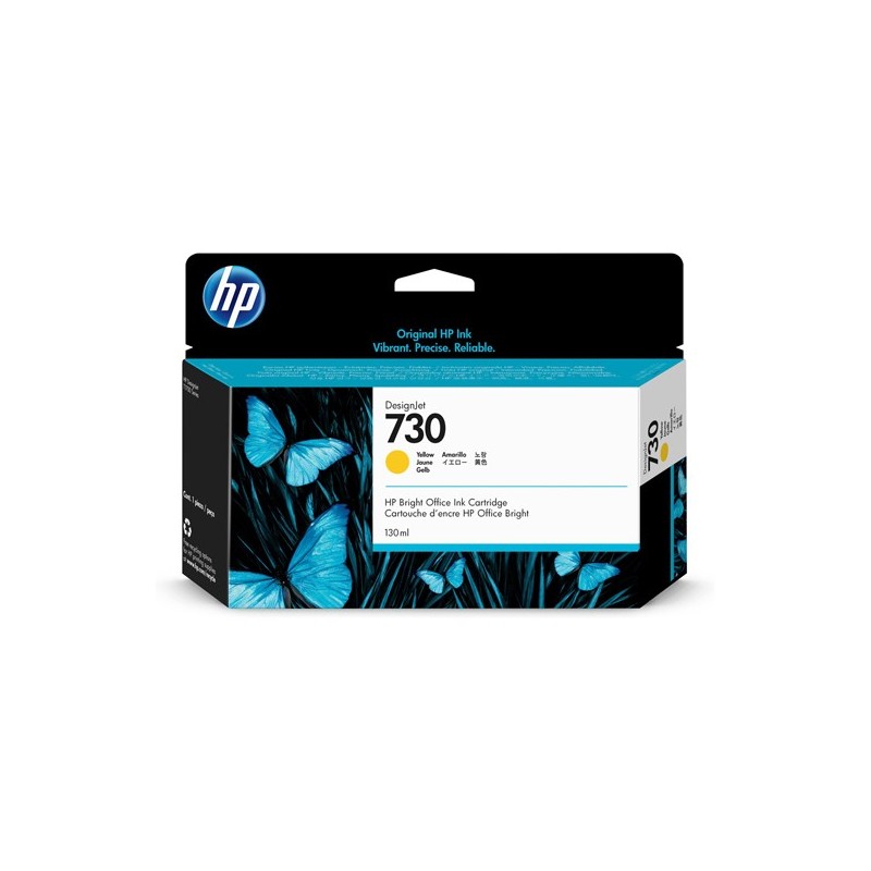 Hp Cartuccia ink originale 730 Giallo P2V64A 130ml