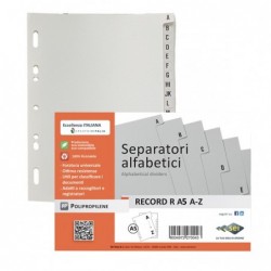 Separatore alfabetico A/Z Record R PPL 15x21 cm A5 grigio Sei Rota