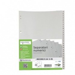 Separatore numerico 1/31 Record R PPL 21 x 29,7 cm A4 grigio Sei Rota