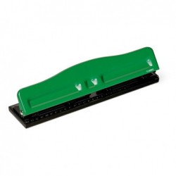 Perforatore 840 max 8 fogli 4 fori regolabili passo 6/8 cm verde Lebez