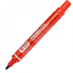 Marcatore permanente N50 punta tonda rosso Pentel