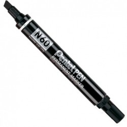 Marcatore permanente N60 punta scalpello nero Pentel