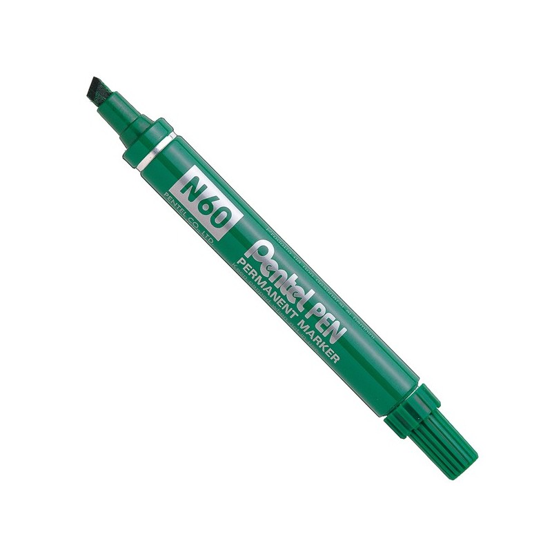 Marcatore permanente N60 punta scalpello verde Pentel