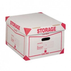 Scatola Storage con coperchio 38,5x26,4x39,7 cm bianco e rosso 1603 Esselte Dox